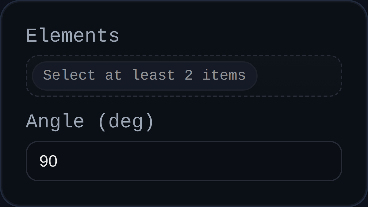 Angle Constraint dialog