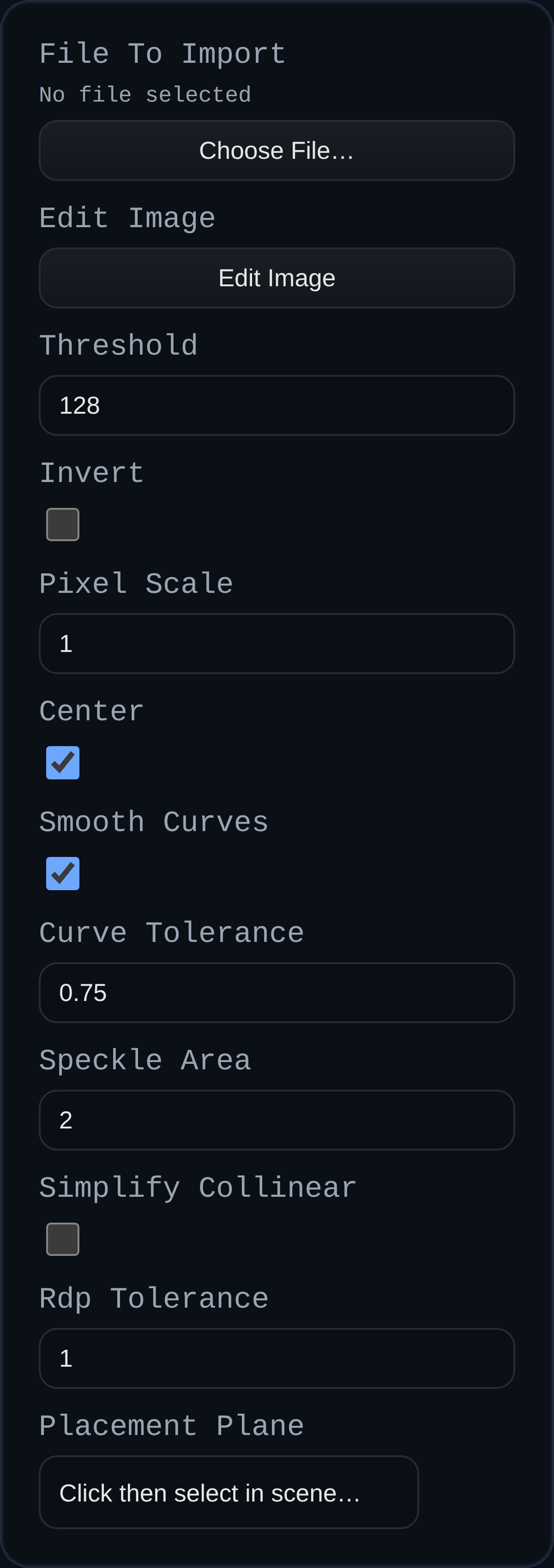 Image to Face feature dialog