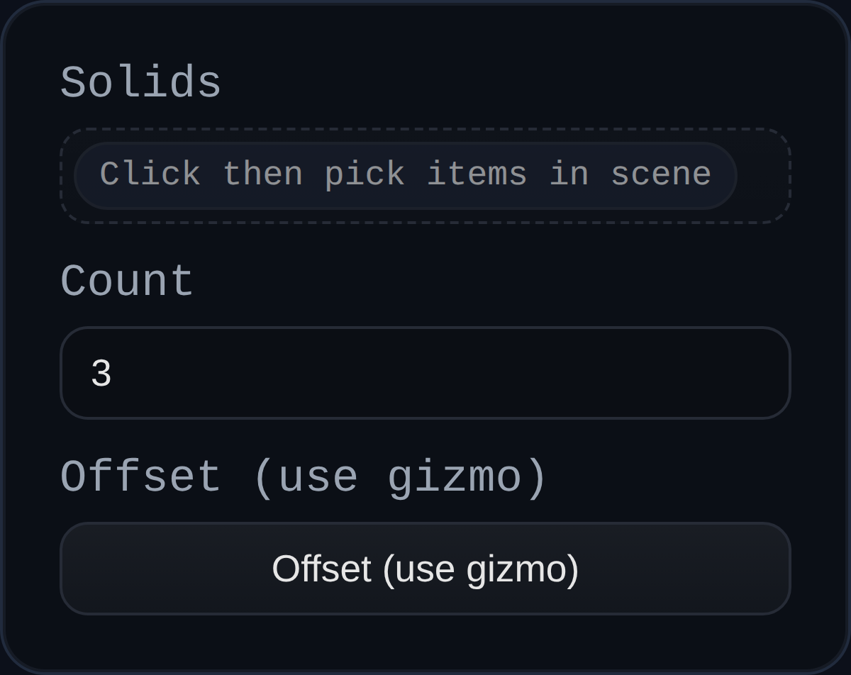 Pattern Linear feature dialog