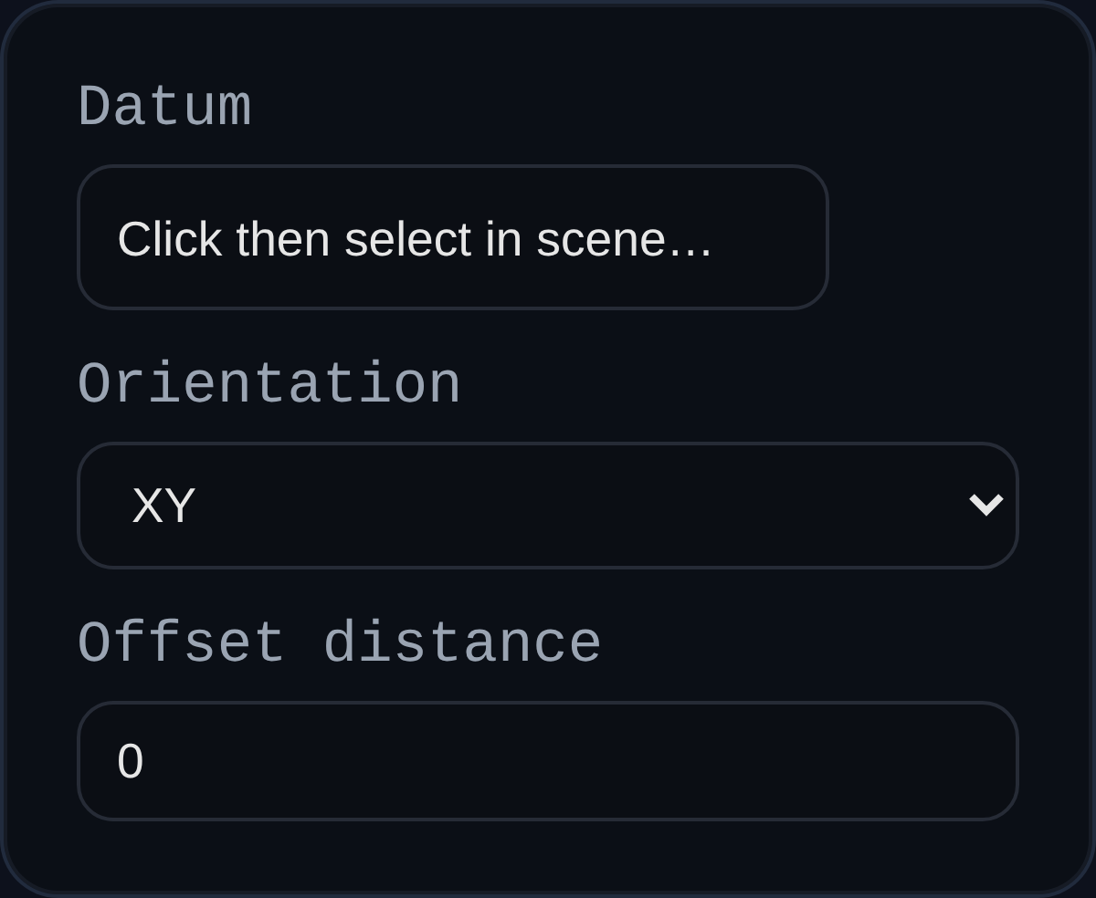 Plane feature dialog