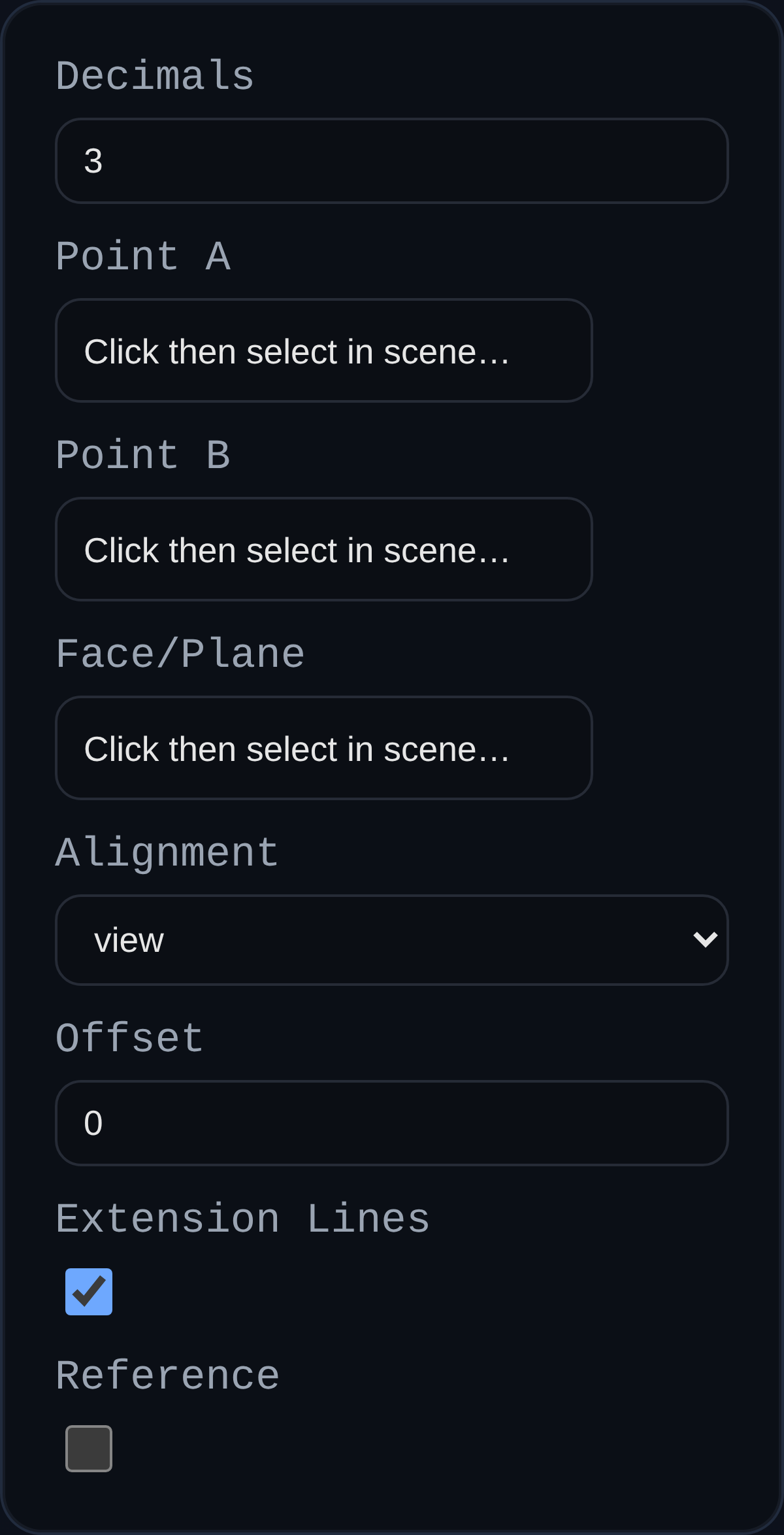 Linear Dimension dialog